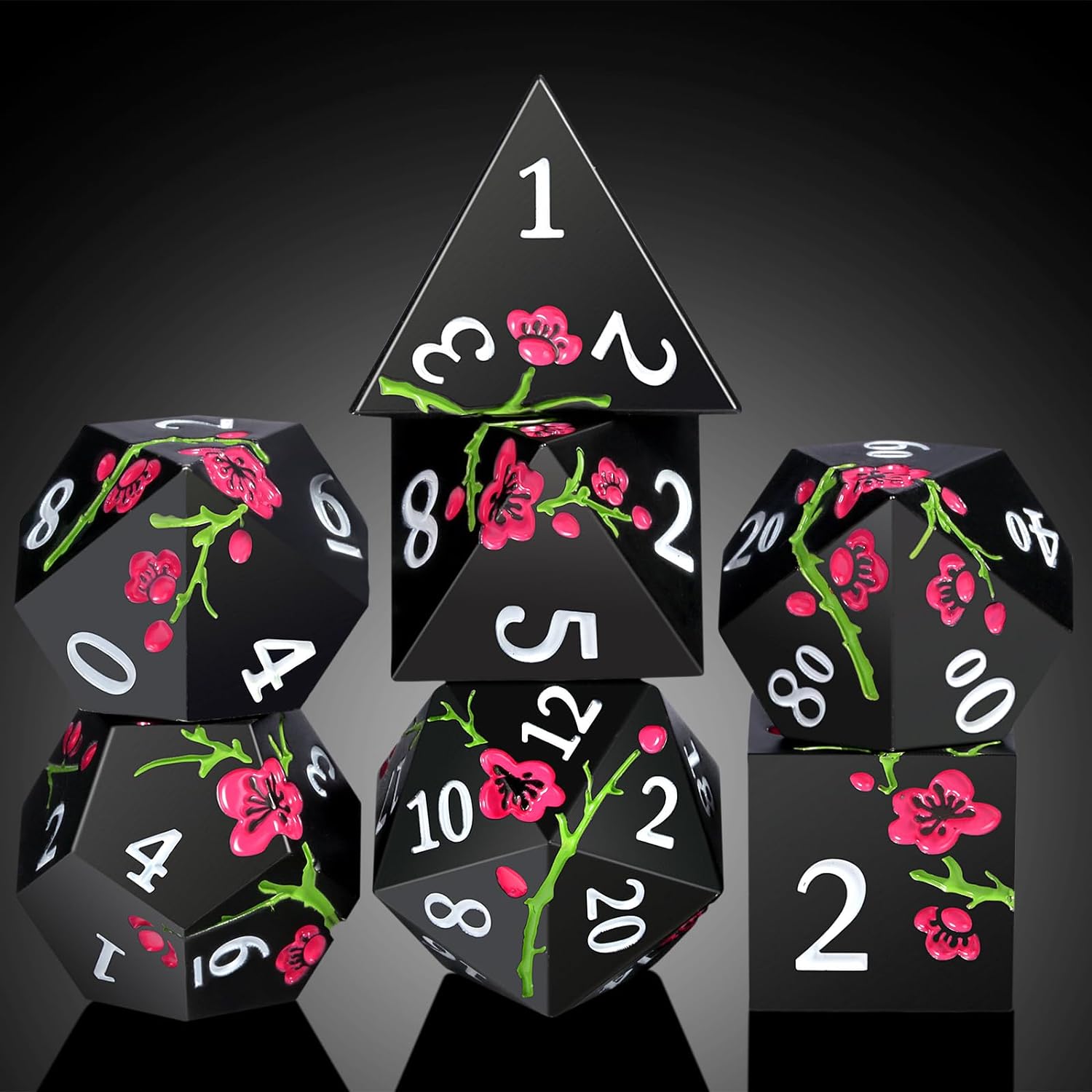 DNDND – Juego de dados de metal D&D, 7 piezas de dados metálicos para DND con una caja de regalo magnífica para juego de mesa de Calabozos y