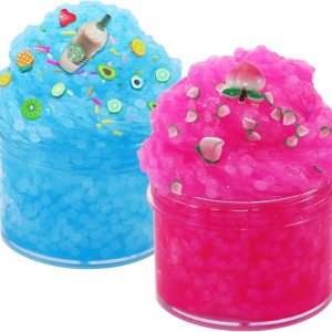 2 limos crujientes de arroz, slime brillante con pegamento, súper suave y antiadherente, juguete educativo para aliviar el estrés, regalos de 2 limos crujientes de arroz, slime brillante con pegamento, súper suave y antiadherente, juguete educativo para aliviar el estrés, regalos de