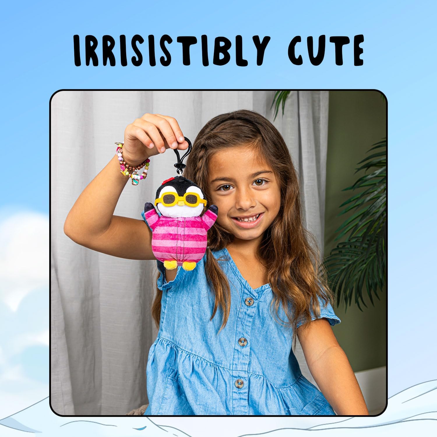 Peluche con clip (Floral Frida)  Peluche suave de 5.5 pulgadas con clip seguro, animal de peluche coleccionable para personalizar tu mochila, bolsa
