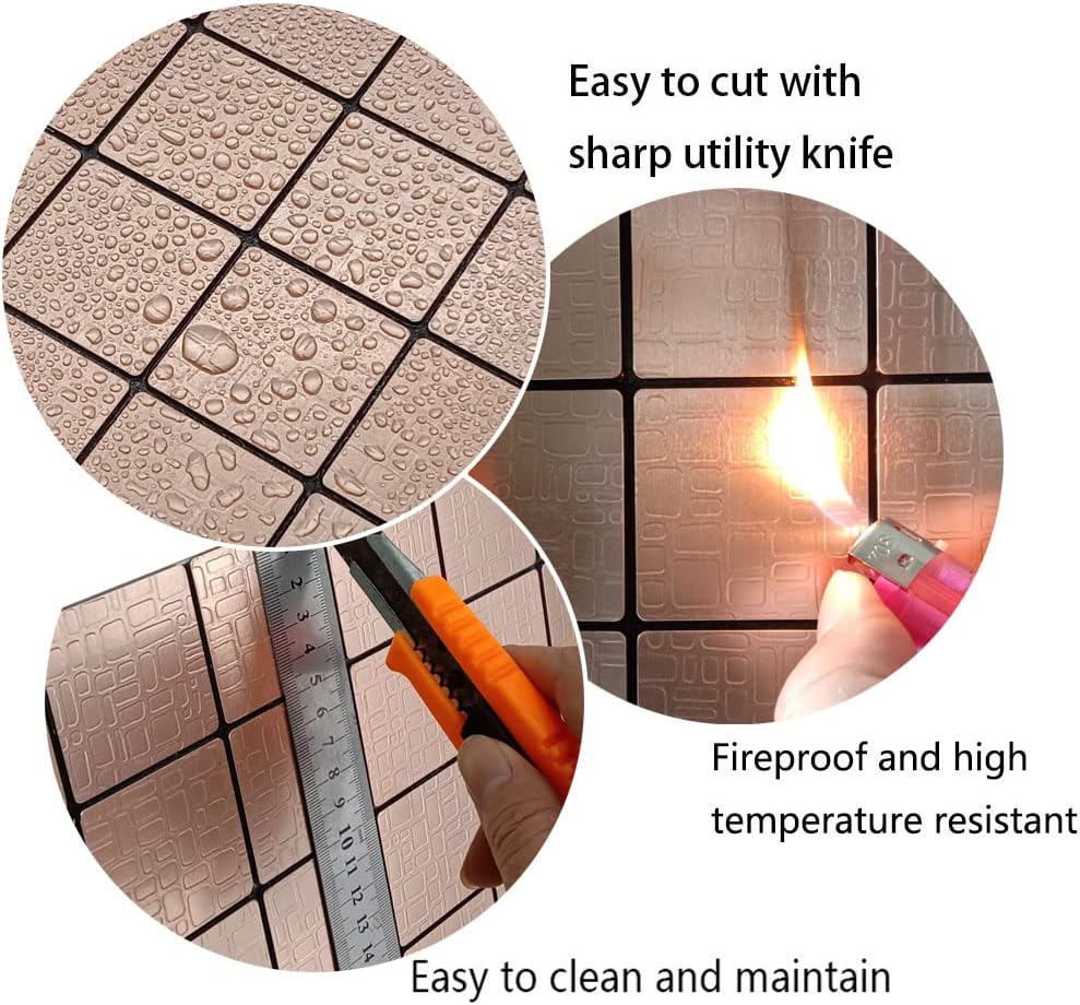 WEIMEI – Azulejo de pared de metal para salpicaduras de 12 hojas, calcomanías de pared 3D adecuadas para cocina, pared y baño (rosa 2)