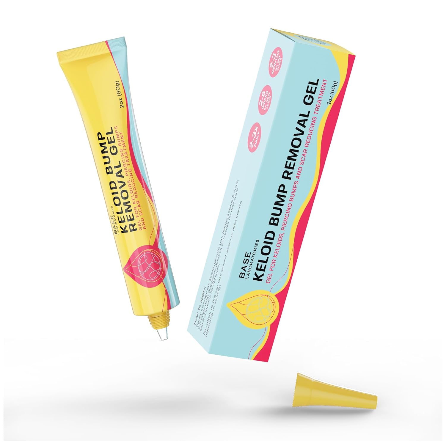 BASE LABORATORIES Gel de eliminación de golpes queloides, tratamiento natural de golpes y gel queloide para cicatrices, eliminación de cicatrices