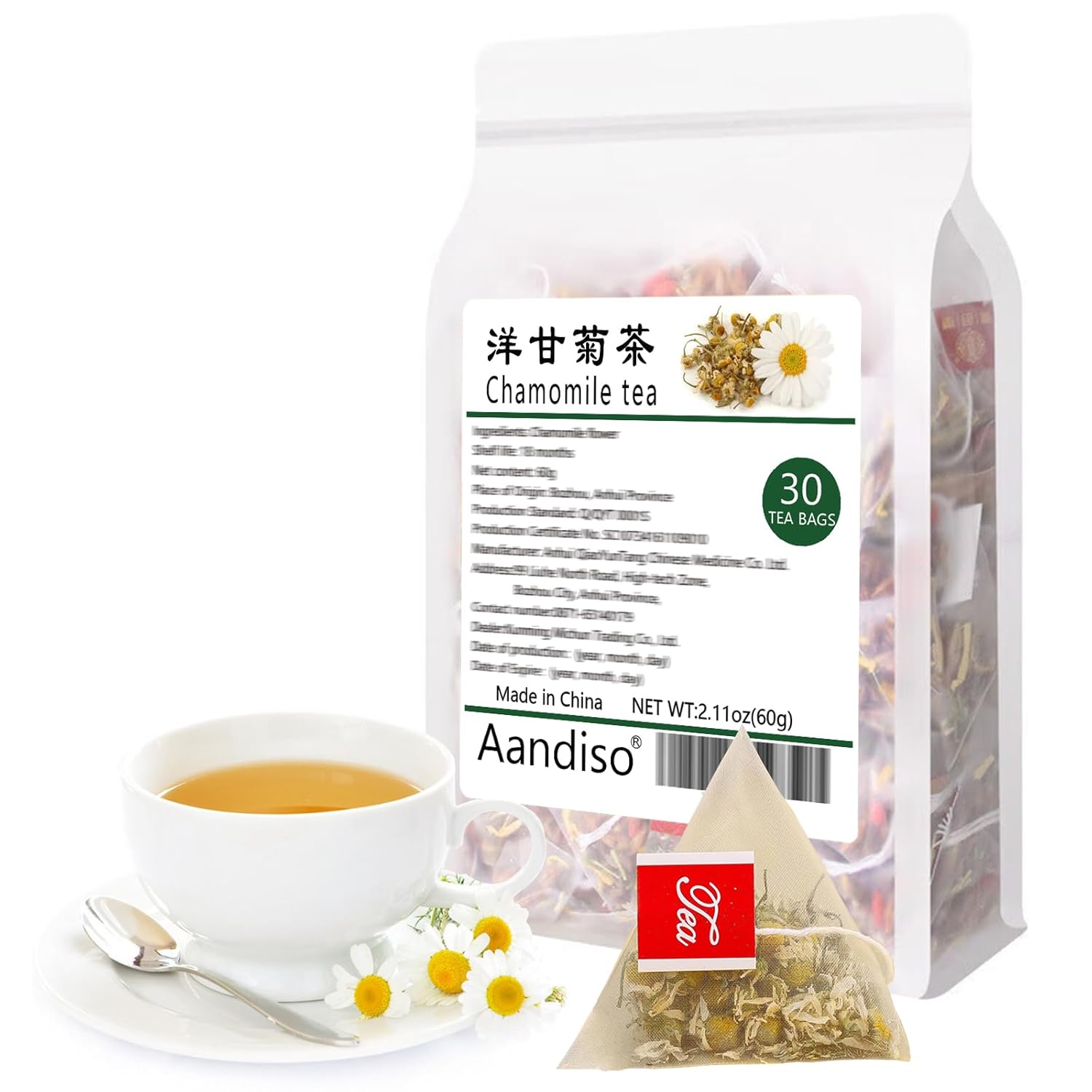 Chamomile Flowers Chamomile Tea Bags Chamomile Herbal Tea Chamomile Flower 2.11 oz  60g (2g × 30 Tea Bags)