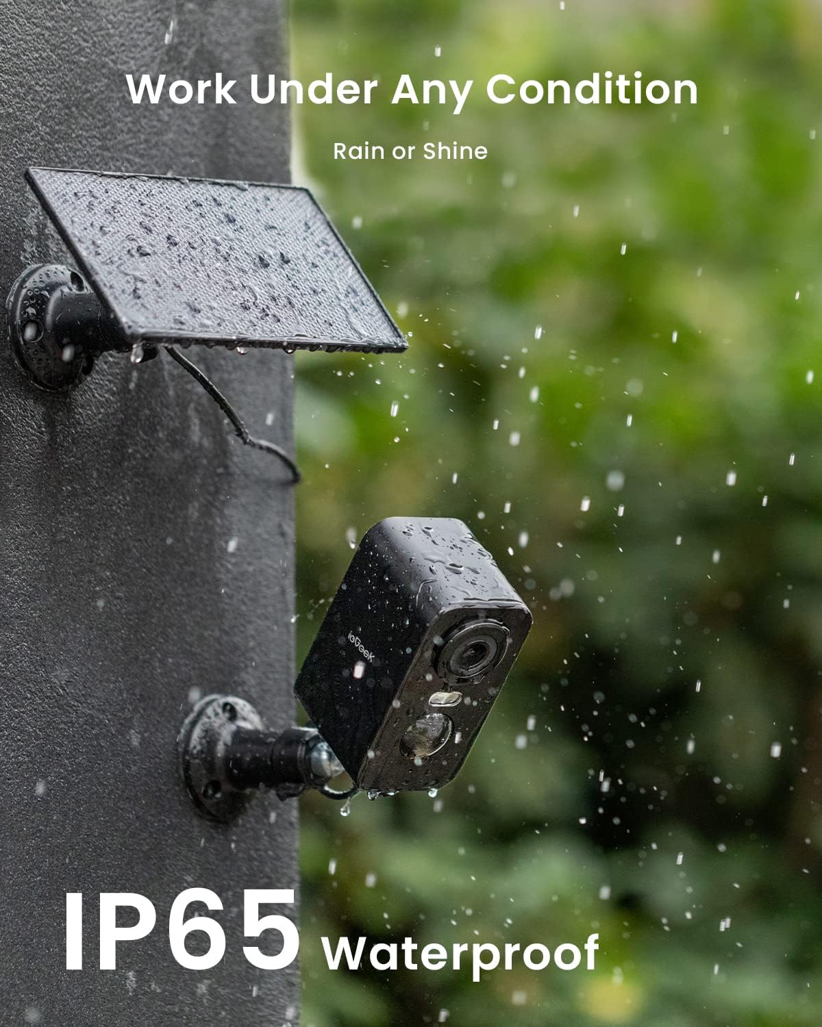 ieGeek – Cámaras de seguridad solares inalámbricas para exteriores, paquete de 2 cámaras con batería WiFi 2K para vigilancia del hogar, cámara