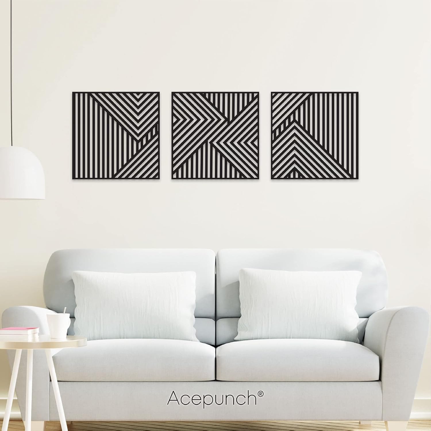 Arte de madera real, diseño elegante y moderno de líneas Abstarct, regalo ideal para el hogar, sala de estar, baño y oficina, líneas asimétricas,