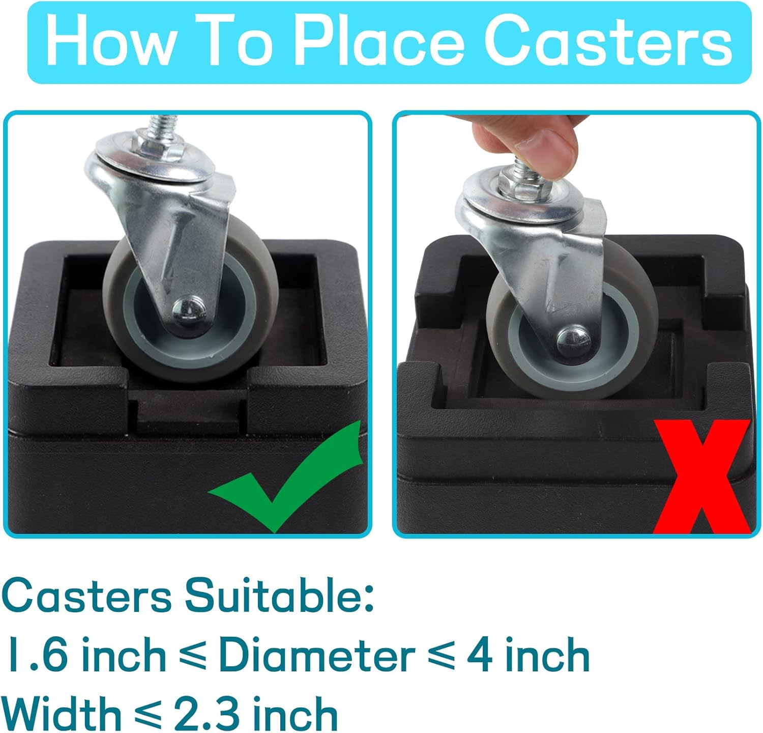 BTSD-home Elevadores de cama resistentes de 3 pulgadas, elevadores de cama ajustables para todas las ruedas de muebles, sofá, mesa y sofá, paquete