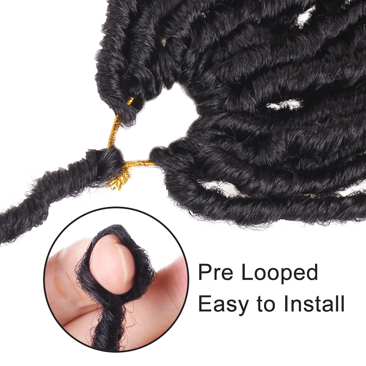 Leeven Rastas de ganchillo sintéticas suaves de 30 pulgadas, 7 paquetes de trenzas de ganchillo color negro natural, estilo bohemio, extensiones de