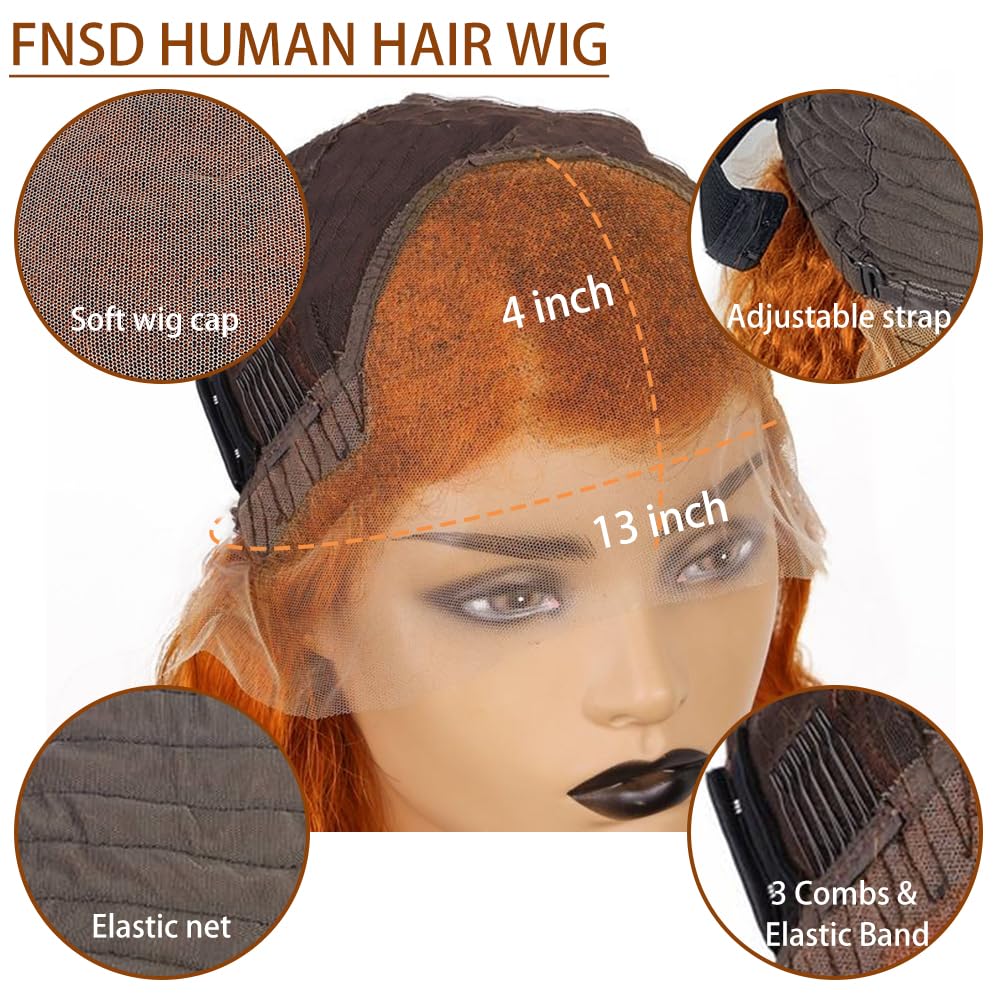Pelucas de cabello humano con encaje frontal de jengibre de 30 pulgadas, pelucas de cabello humano rizado con encaje HD de 13 x 4 pulgadas, color