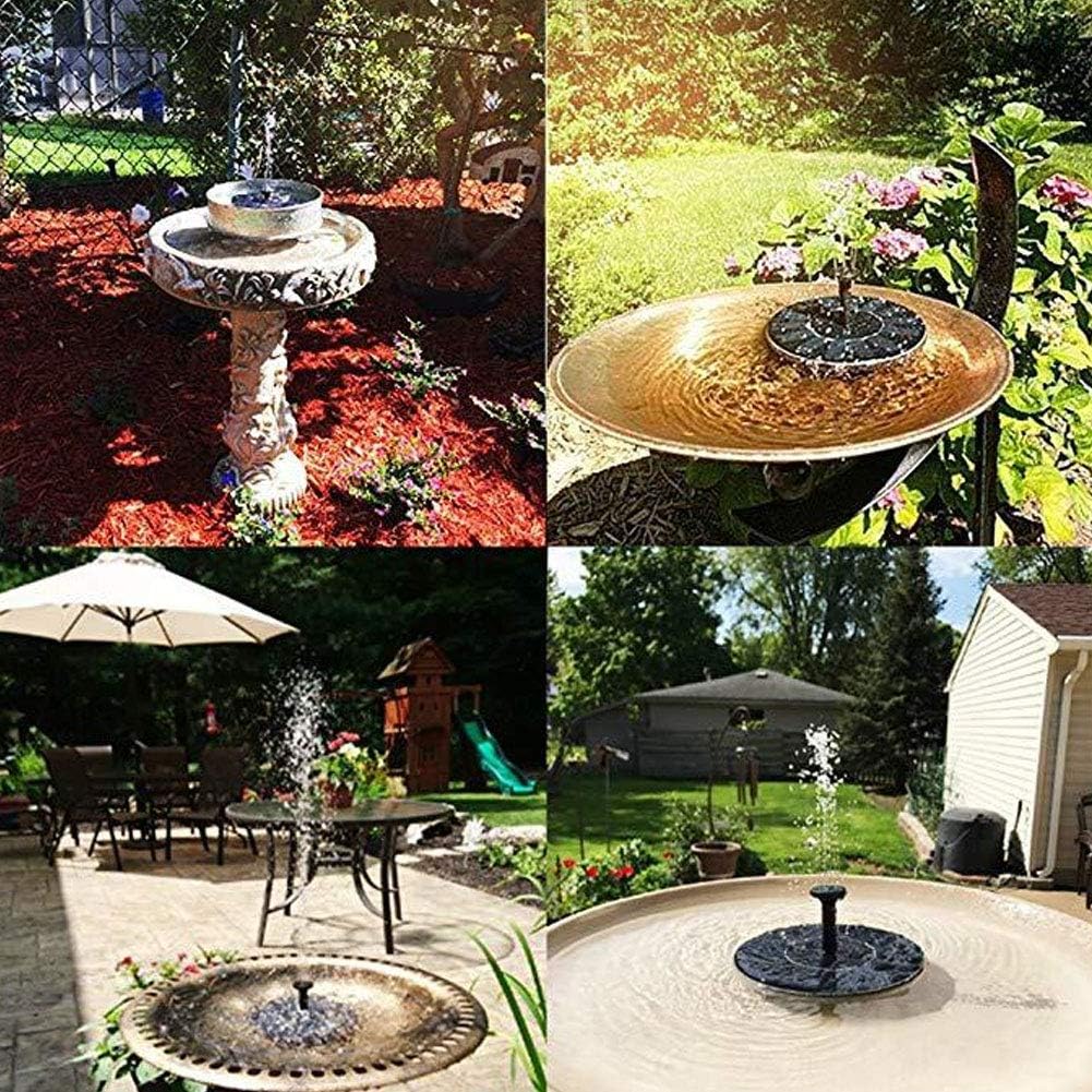 Fydun Bomba de fuente solar al aire libre de 7 V para jardines Birdpo pequeñas piscinas decoración 7V al aire libre alimentado por energía solar