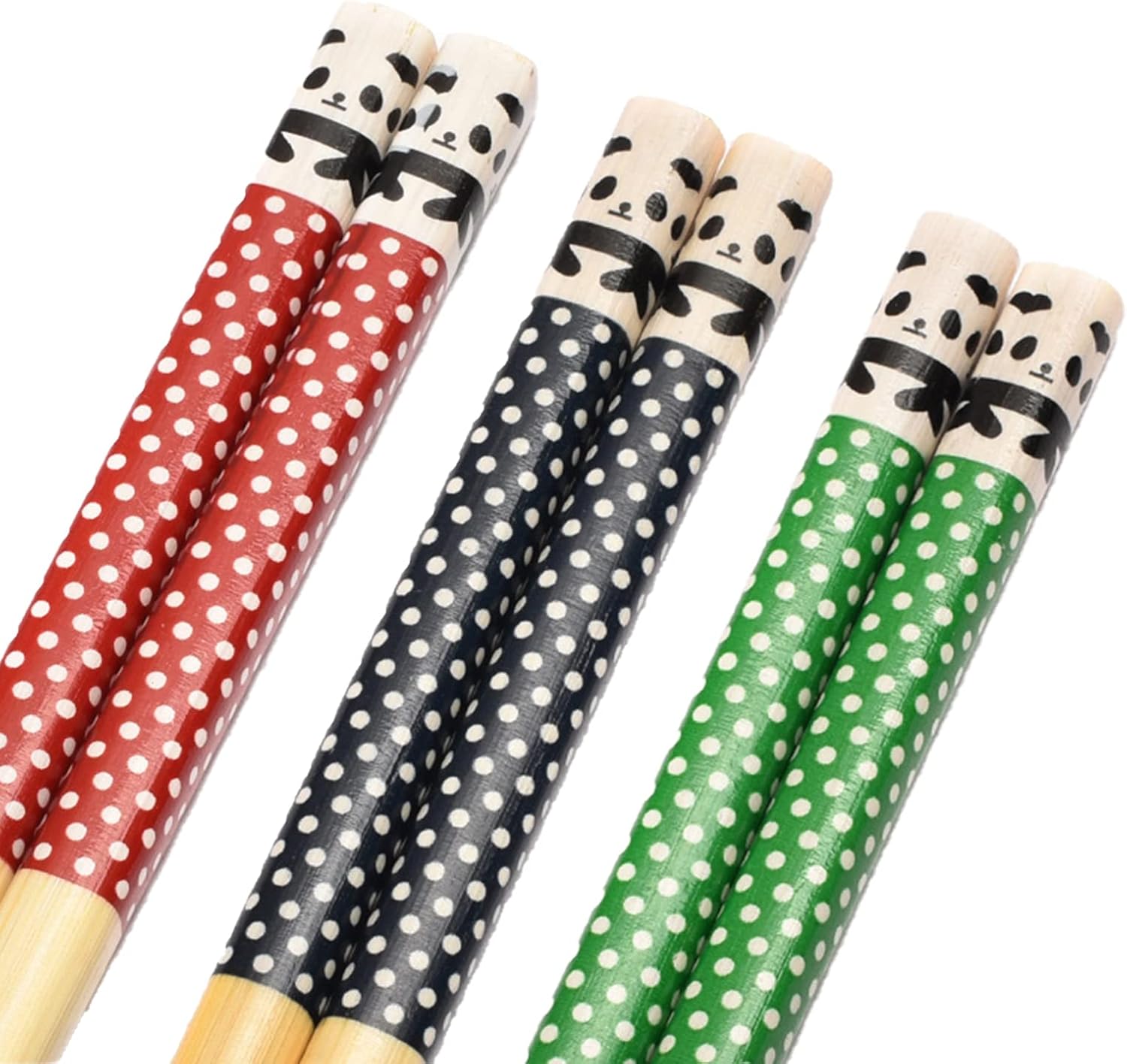 Panda Palillos reutilizables de bambú natural, aptos para lavavajillas, juego de palillos antideslizantes para fideos de arroz de sushi, vajilla