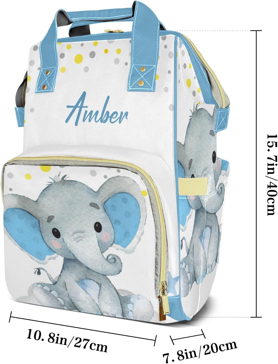 Bolsas de pañales con diseño de elefante y copo de nieve, mochila para mamás y niñas, personalizado 3, Mochilas Daypack
