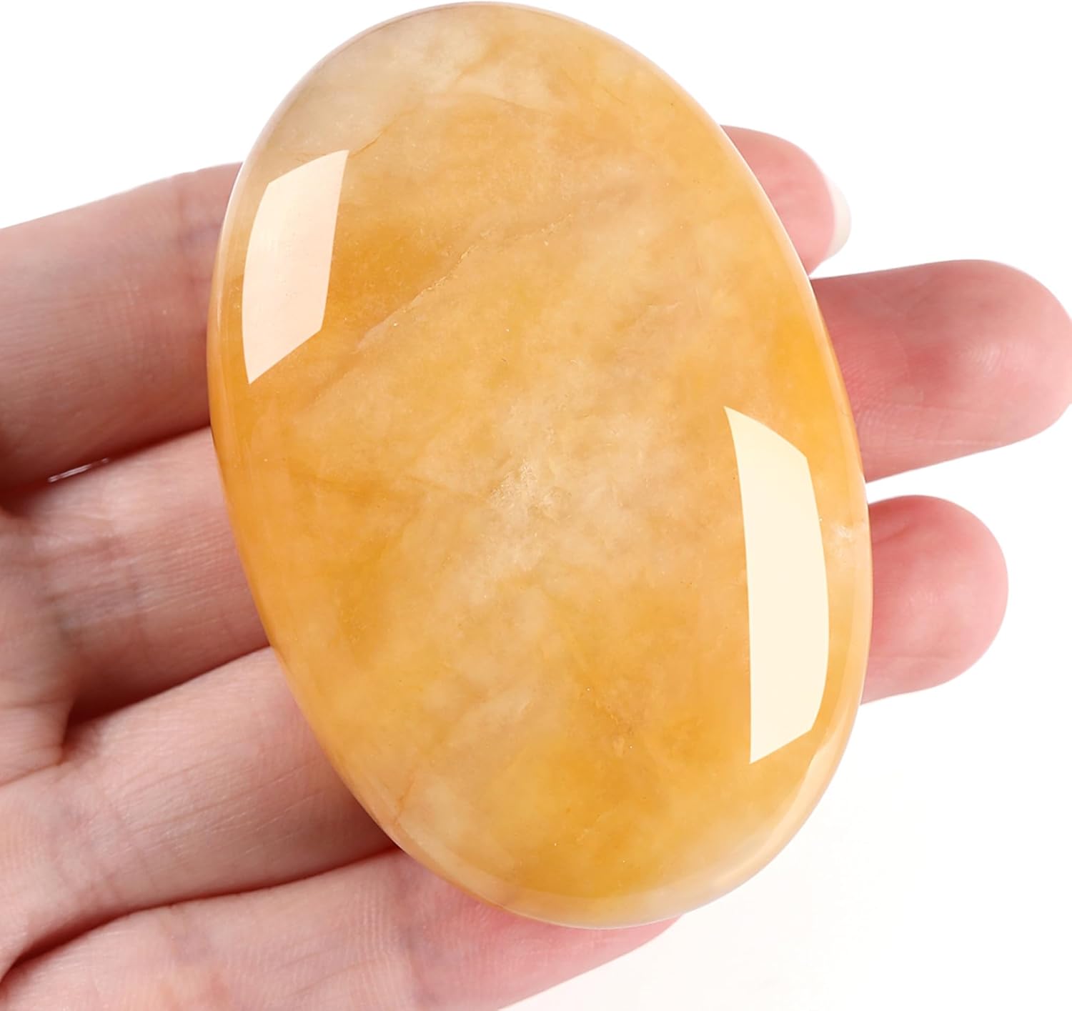 ZHIYUXI Cristales de jade amarillo de 2.4 pulgadas, piedras preciosas de cristales y piedras, decoración de cristal, terapia de equilibrio de