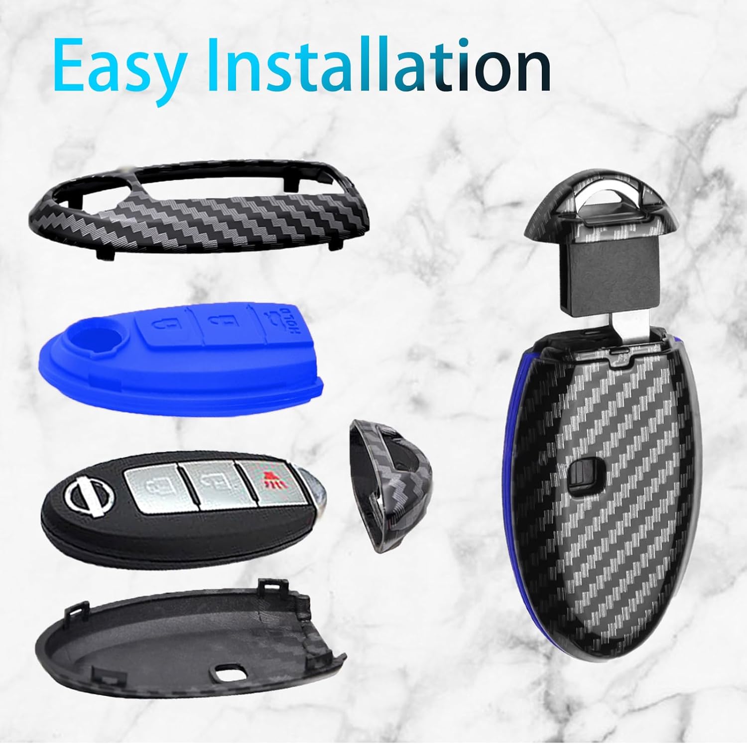 Funda para llavero Infiniti JX35 Q5060 QX566080 de 5 botones, compatible con Nissan Altima Maxima Rogue Armada Sentra 370z Pathfinder Murano (funda