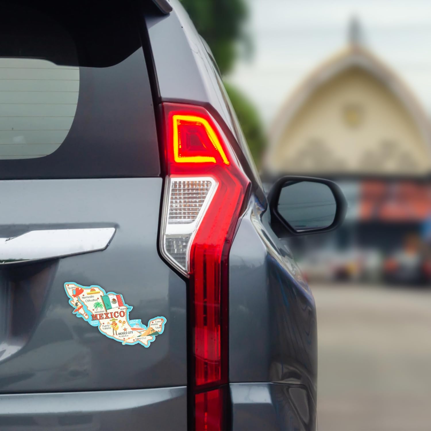 Imán de recuerdo del país de México, calcomanía magnética de mapa coleccionable para coches, refrigeradores y pizarras blancas, 5 pulgadas