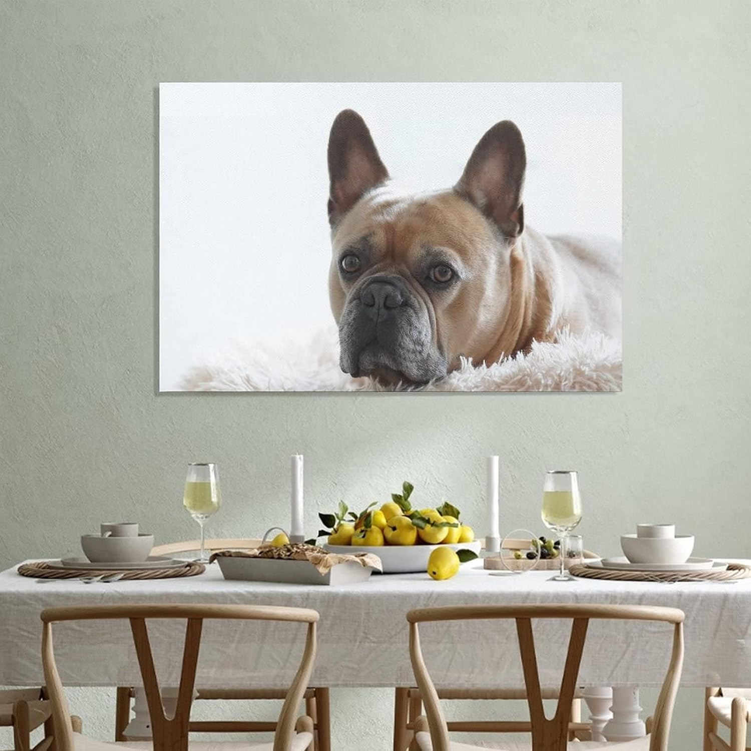 Pintura decorativa de bulldog francés, póster de animales para amantes de los animales, impresiones en lienzo para pared, decoración de pared