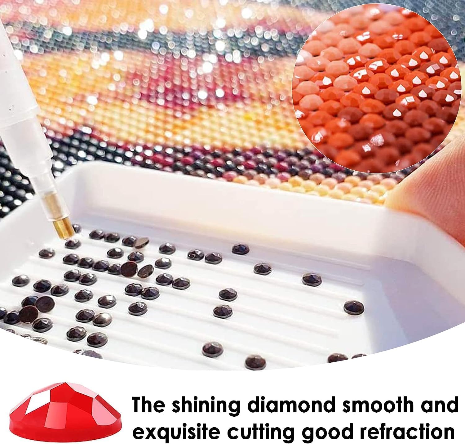 Rovepic – Kit de pintura de diamante 5D redondo para perro, taladro completo, pintura de bricolaje con diamantes, arte de animales, diamantes de