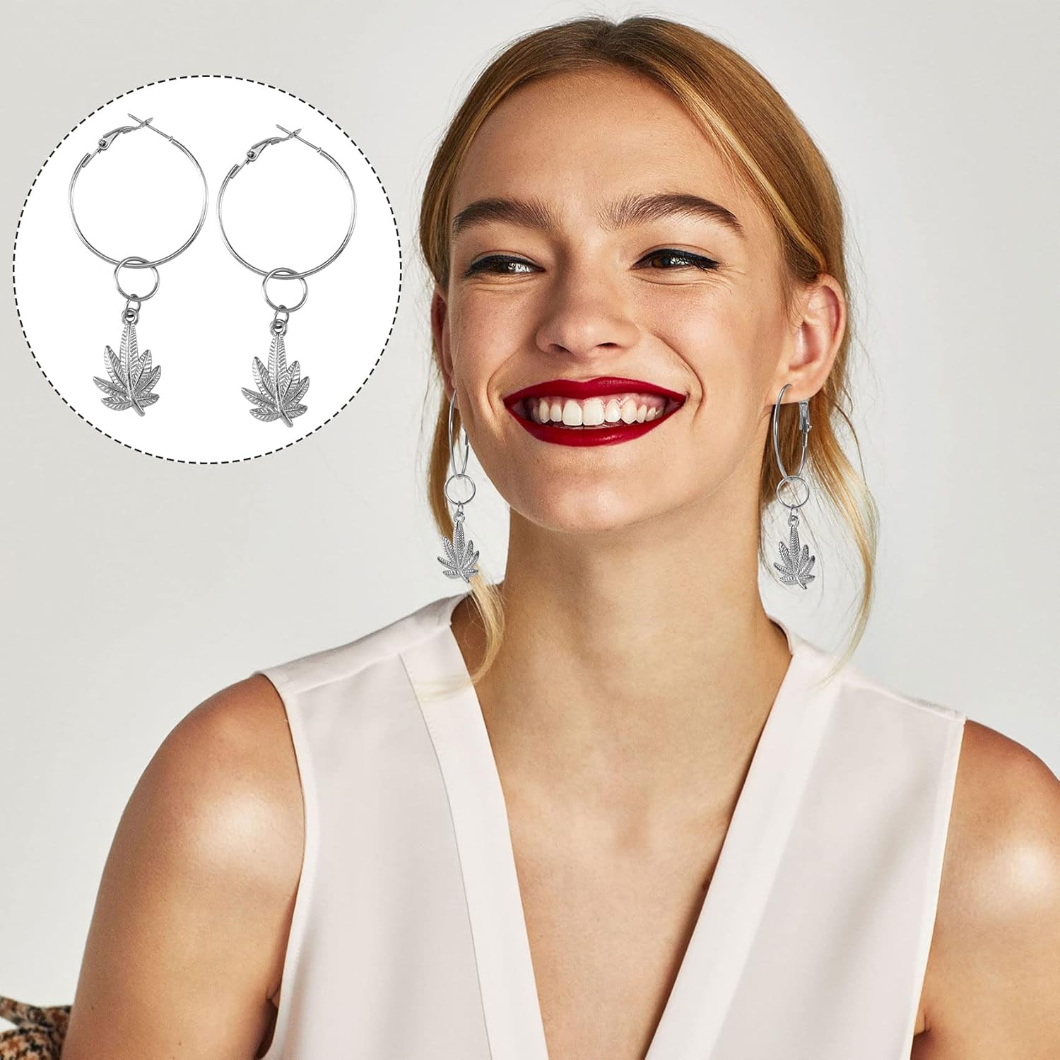 PAGOW 96 aros de aretes para hacer joyas, aretes redondos de aleación hipoalergénica, aretes de plata abiertos, accesorios de arte para manualidades