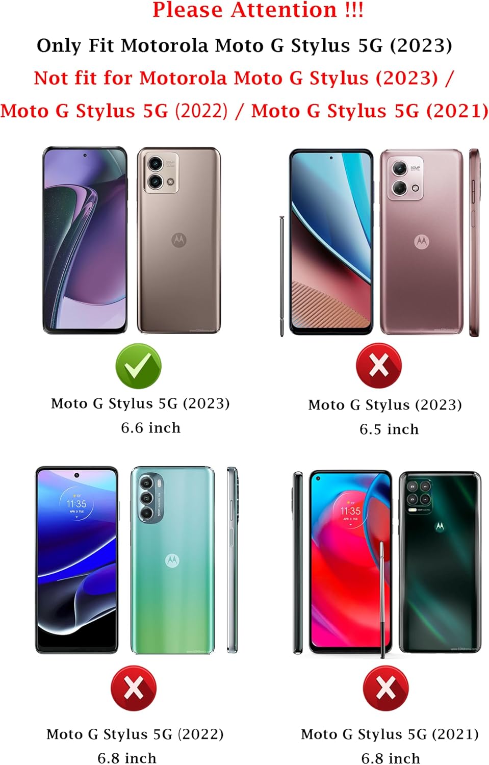 Funda para Moto G Stylus 5G 2023 funda protectora de doble capa resistente para teléfono celular, a prueba de golpes, con protector de pantalla,