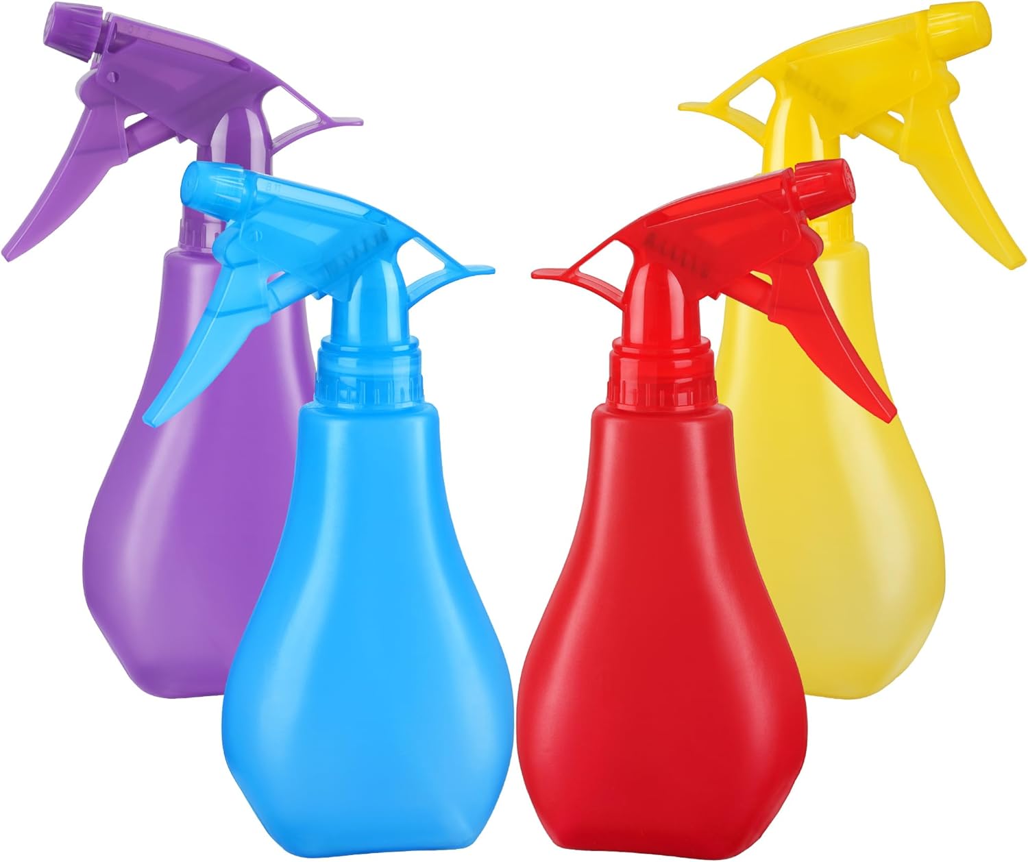 JIUHSHN Paquete de 4 botellas vacías de plástico de 8 onzas, botellas de chorro de agua recargable con modos de niebla y flujo, botellas de spray