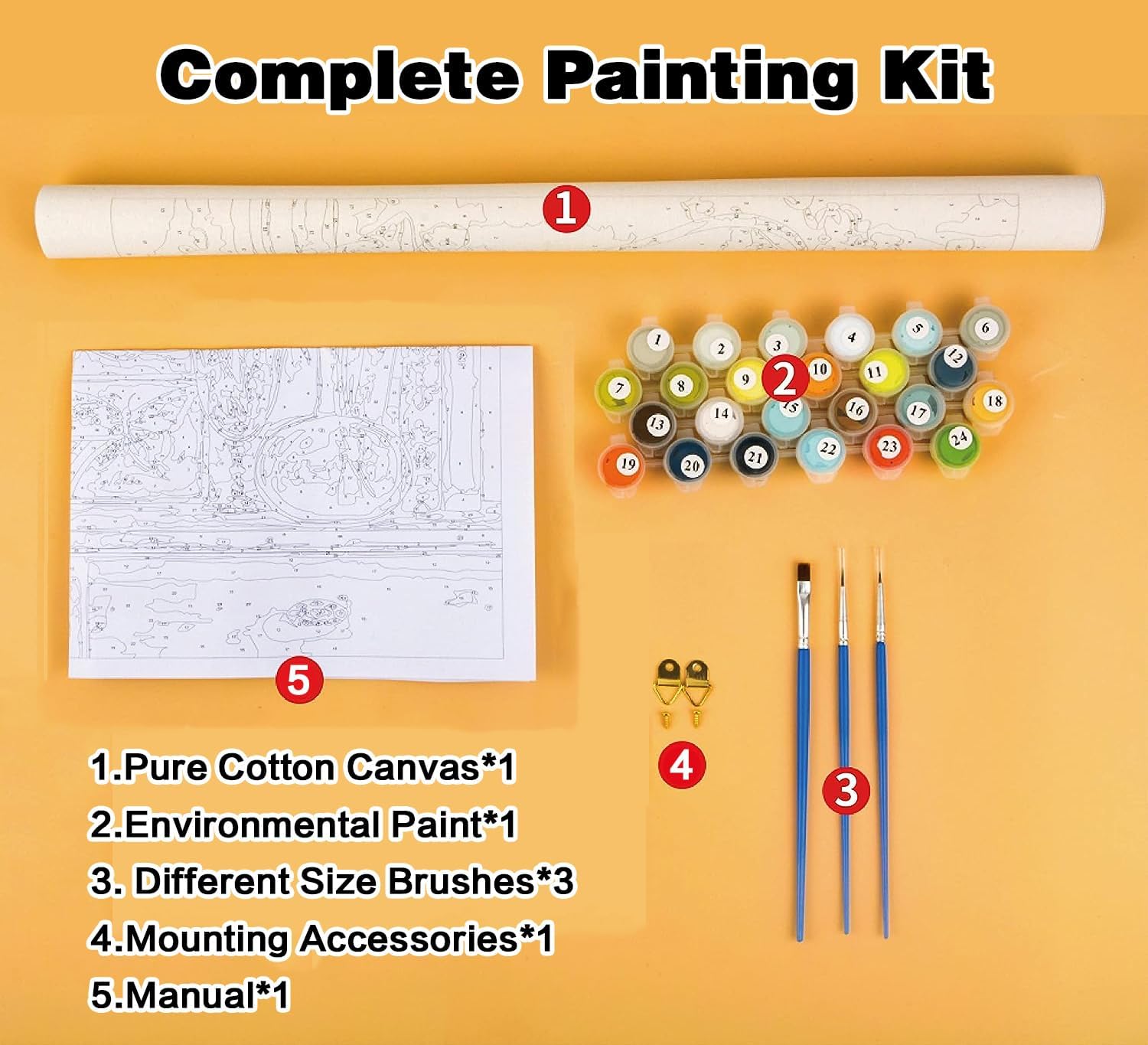 Meothan Kit de pintura por números para adultos, 16 x 12 pulgadas, lienzo de dibujo, pintura por números, arte para principiantes, niños y adultos,