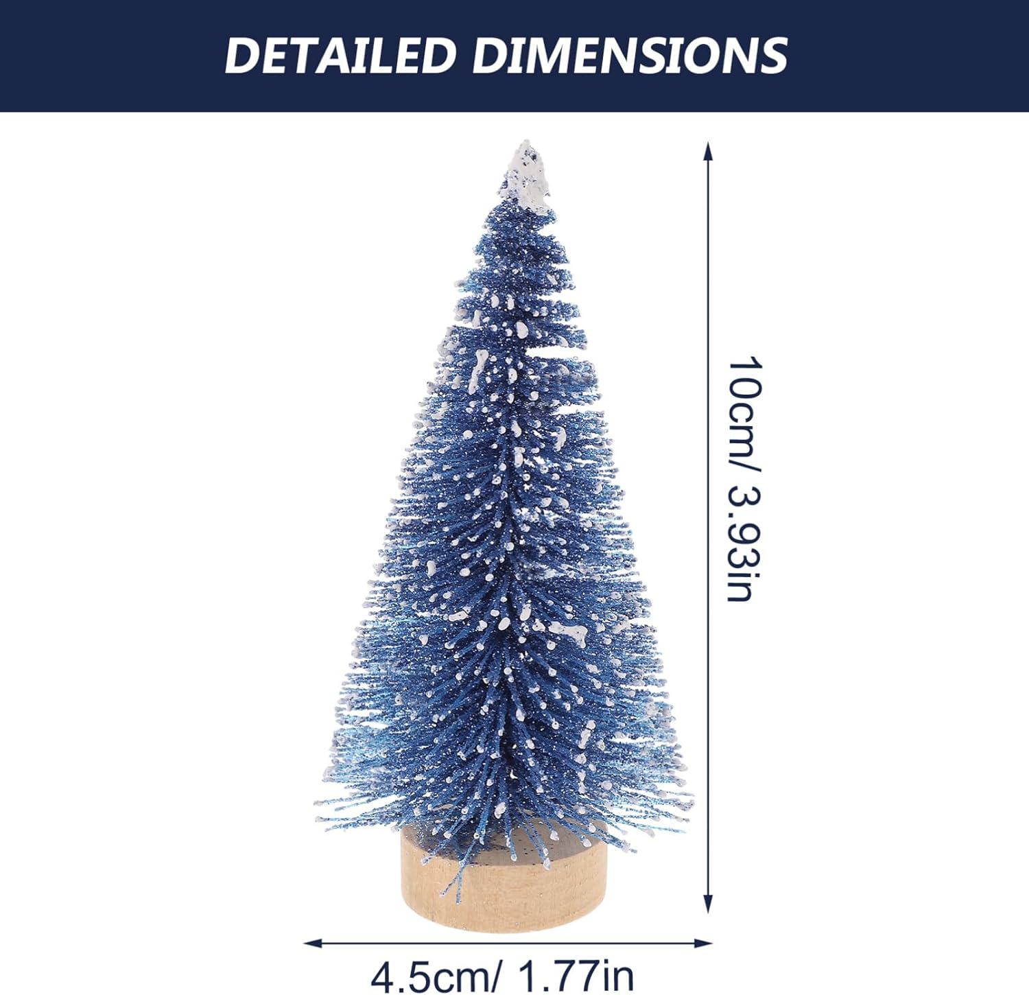 Decoración del hogar, mini árbol de Navidad artificial, 4 piezas, árboles de sisal artificiales, adornos de escarcha de nieve, cepillo para botella,