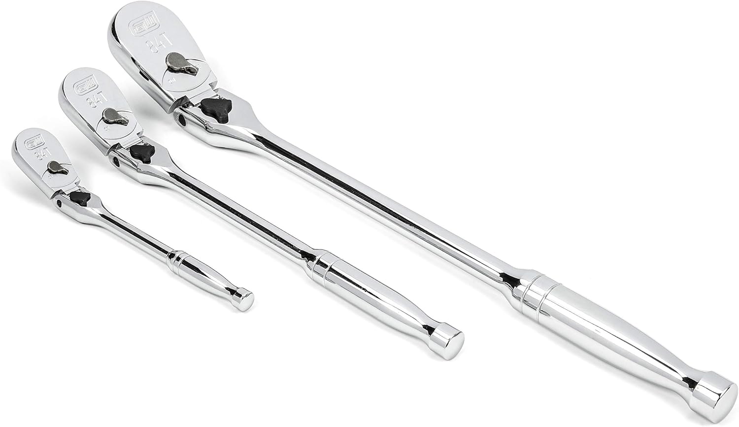GEARWRENCH – Juego de trinquetes de lágrima, cabezal flexible con bloqueo, 84 dientes, 3 unidades 14, 38 y 12 pulgadas, 81276A-07