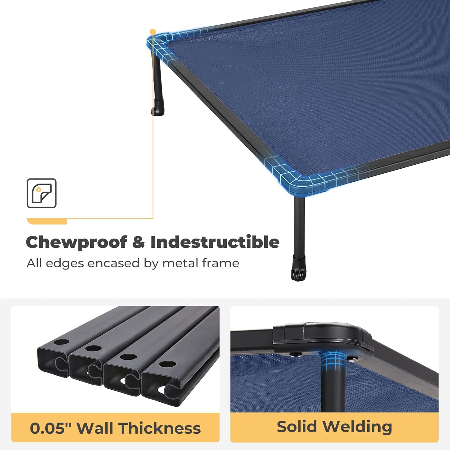 Veehoo Cama elevada refrescante para perros para exteriores, cama elevada a prueba de mordeduras para perros medianos, plataforma lavable para