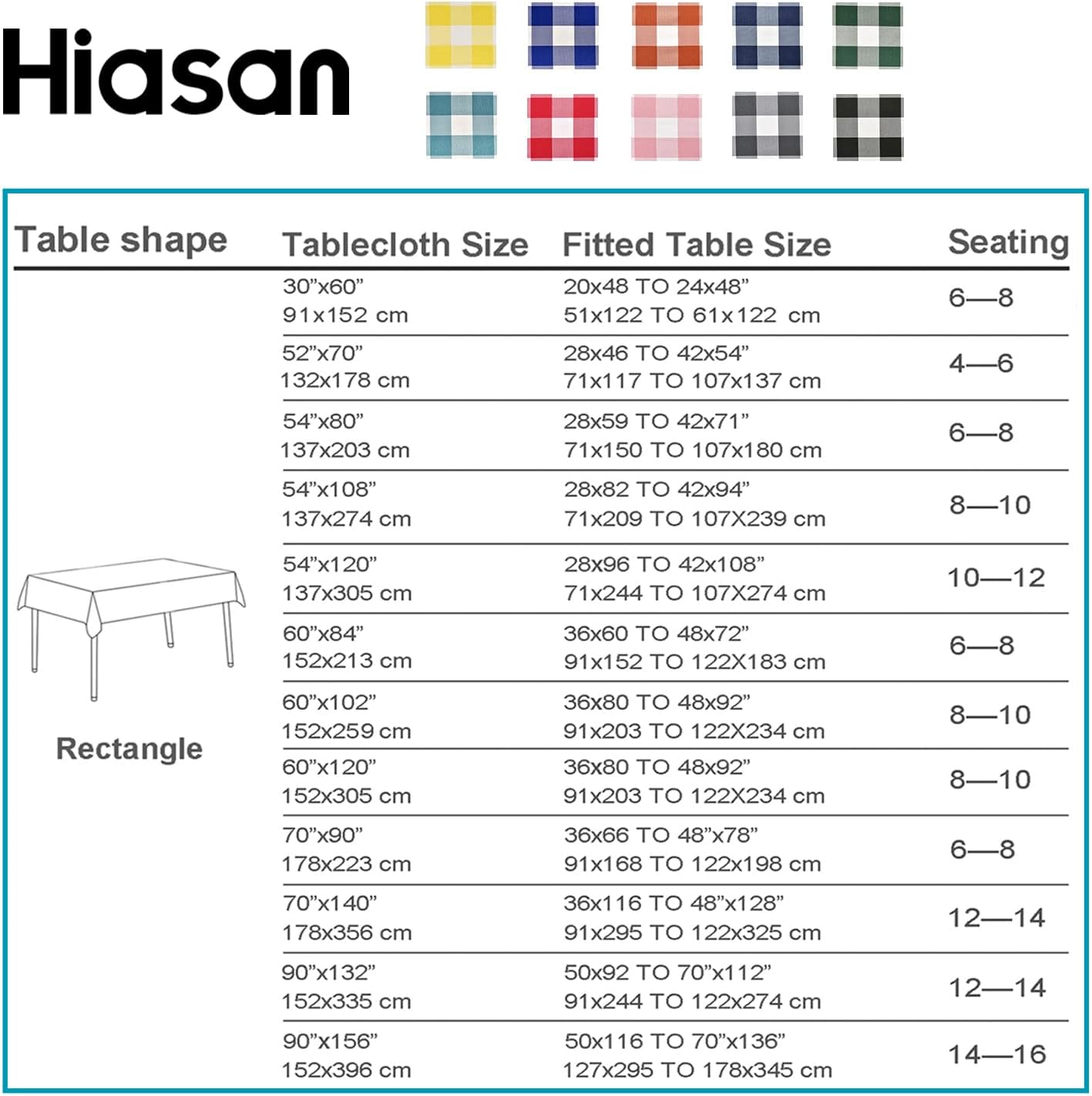 Hiasan Mantel a cuadros impermeable, paquete de 2, 54 x 80 pulgadas, mantel rectangular a cuadros para fiesta de primavera, picnic al aire libre,