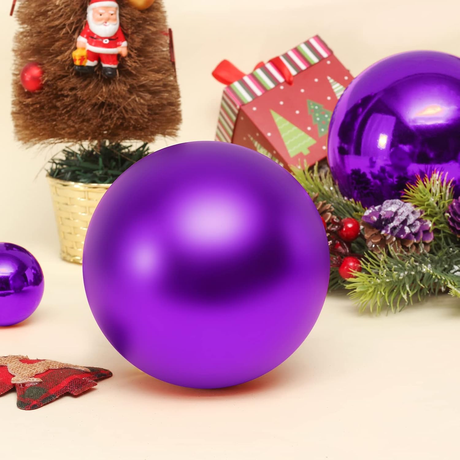 SY Super Bang Adornos de Navidad extra grandes de 5.91″ (150 mm) juego de bolas gigantes decoraciones inastillables para festividades fiestas Acción