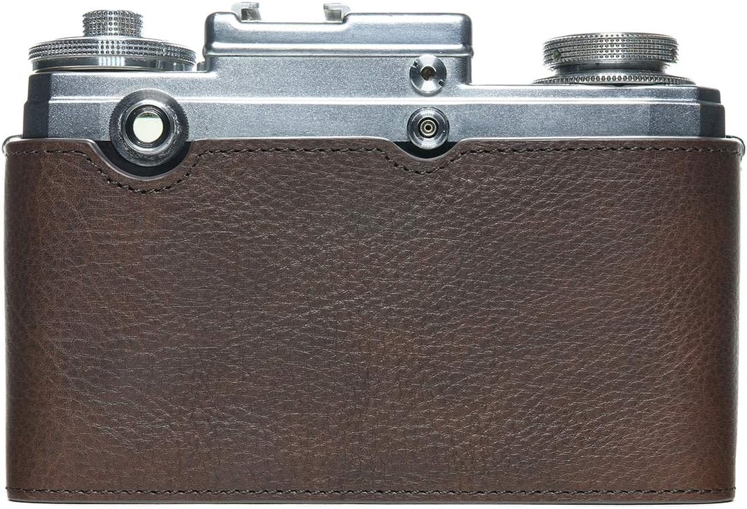 Hecho a mano cuero auténtico medio cámara caso bolsa cubierta para ZEISS IKON CONTAX IIIA IIA película cámara color café