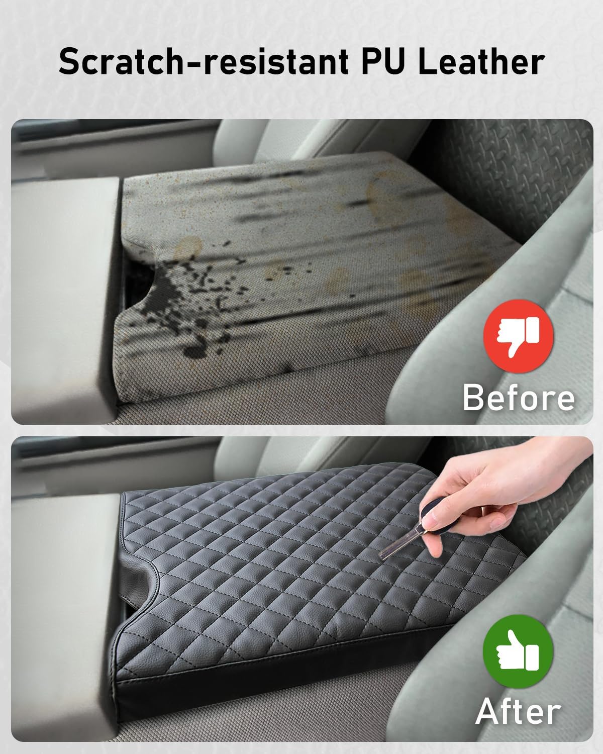 BELINOUS Funda de consola central compatible con Ford F150 2015-2023, F250 F350 F450 F550 2015-2023 con asiento de salto 402040, protector de cojín