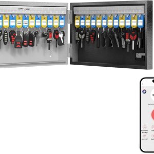 Organizador de gabinete de 24 llaves, caja de bloqueo de llave de metal para montaje en pared, uso de tecnología OTP, desbloqueo de contraseña Organizador de gabinete de 24 llaves, caja de bloqueo de llave de metal para montaje en pared, uso de tecnología OTP, desbloqueo de contraseña