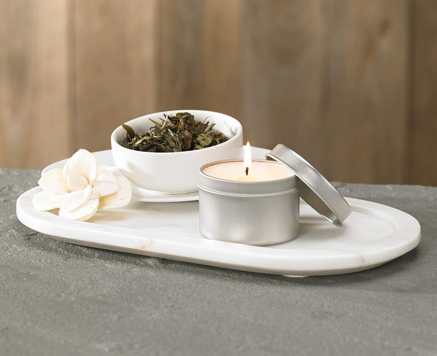 Westin Vela de té blanco en lata, vertida a mano, vela de soja en lata, aroma característico de té blanco, 4 onzas, juego de 10