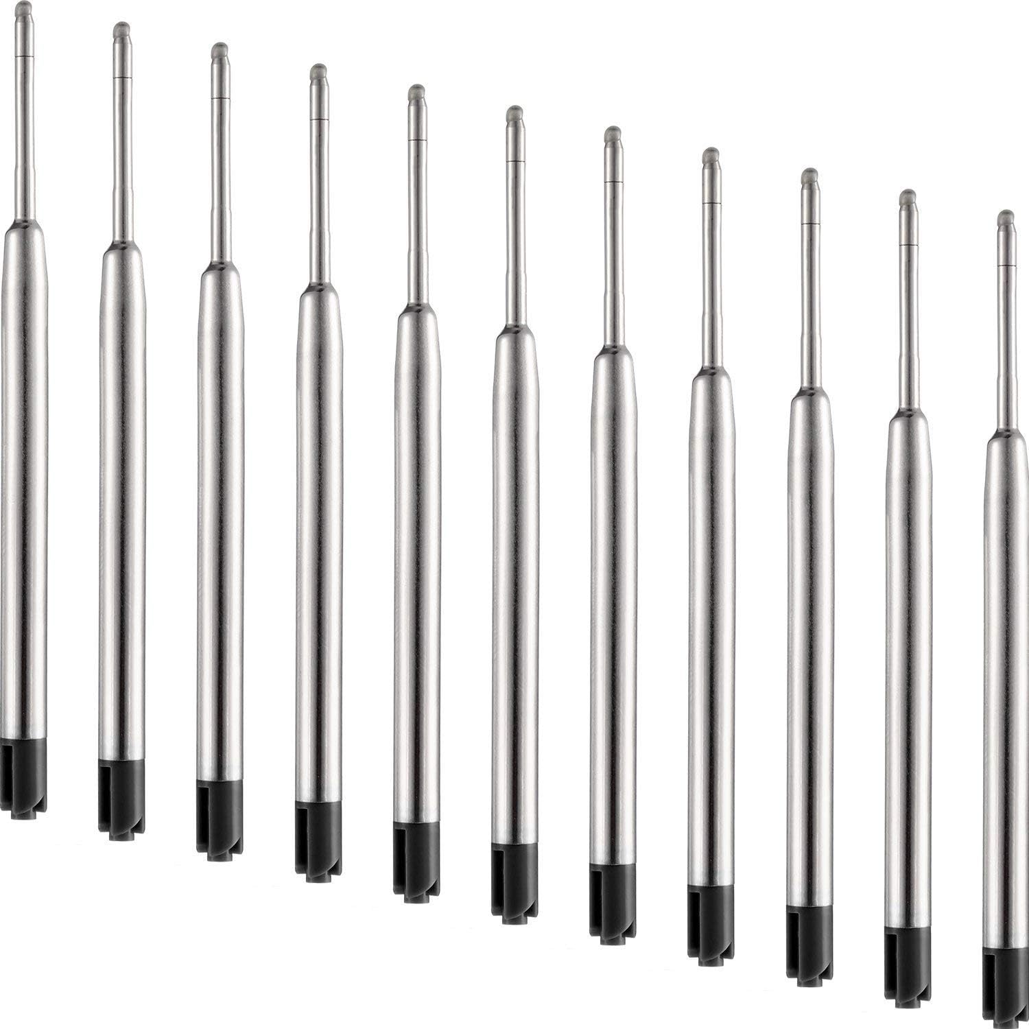 DunBong Recambios de tinta negra para bolĂgrafo repuesto de metal de punta media negro - Imagen 5