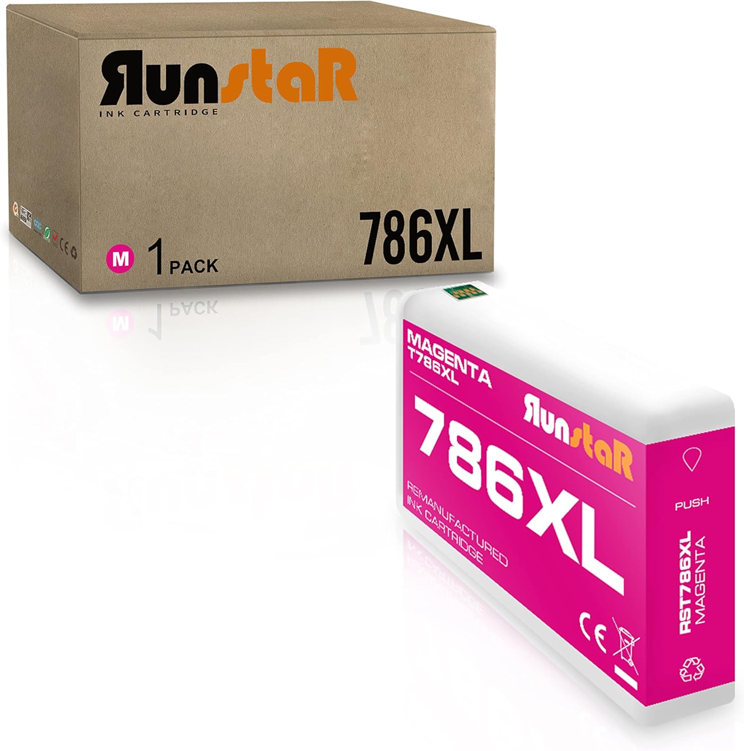 Run Star 1 paquete de cartucho de tinta remanufacturado magenta 786XL para Epson 786XL T786XL para Epson Workforce Pro WF-4630 WF-5620 WF-5110