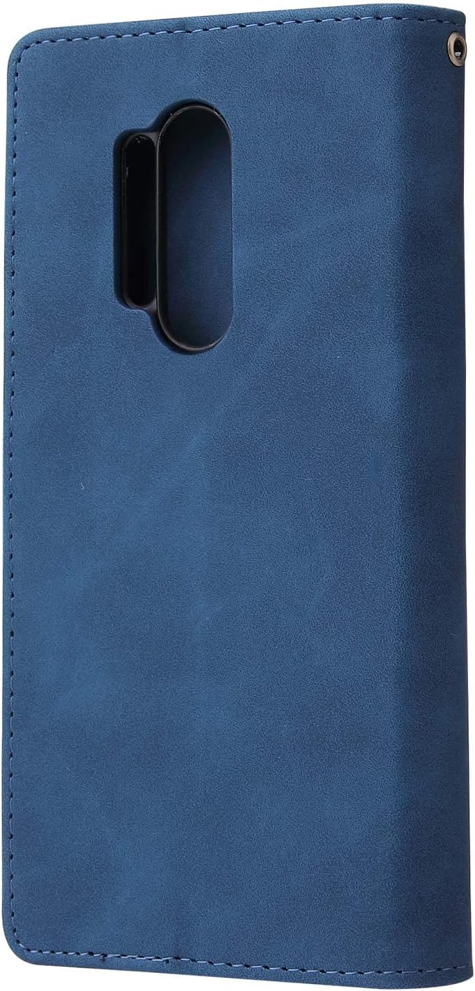 Asuwish Funda compatible con OnePlus 8 Pro One Plus 8Pro 5G, protector de pantalla de vidrio templado y funda de cuero con tapa para tarjetas,