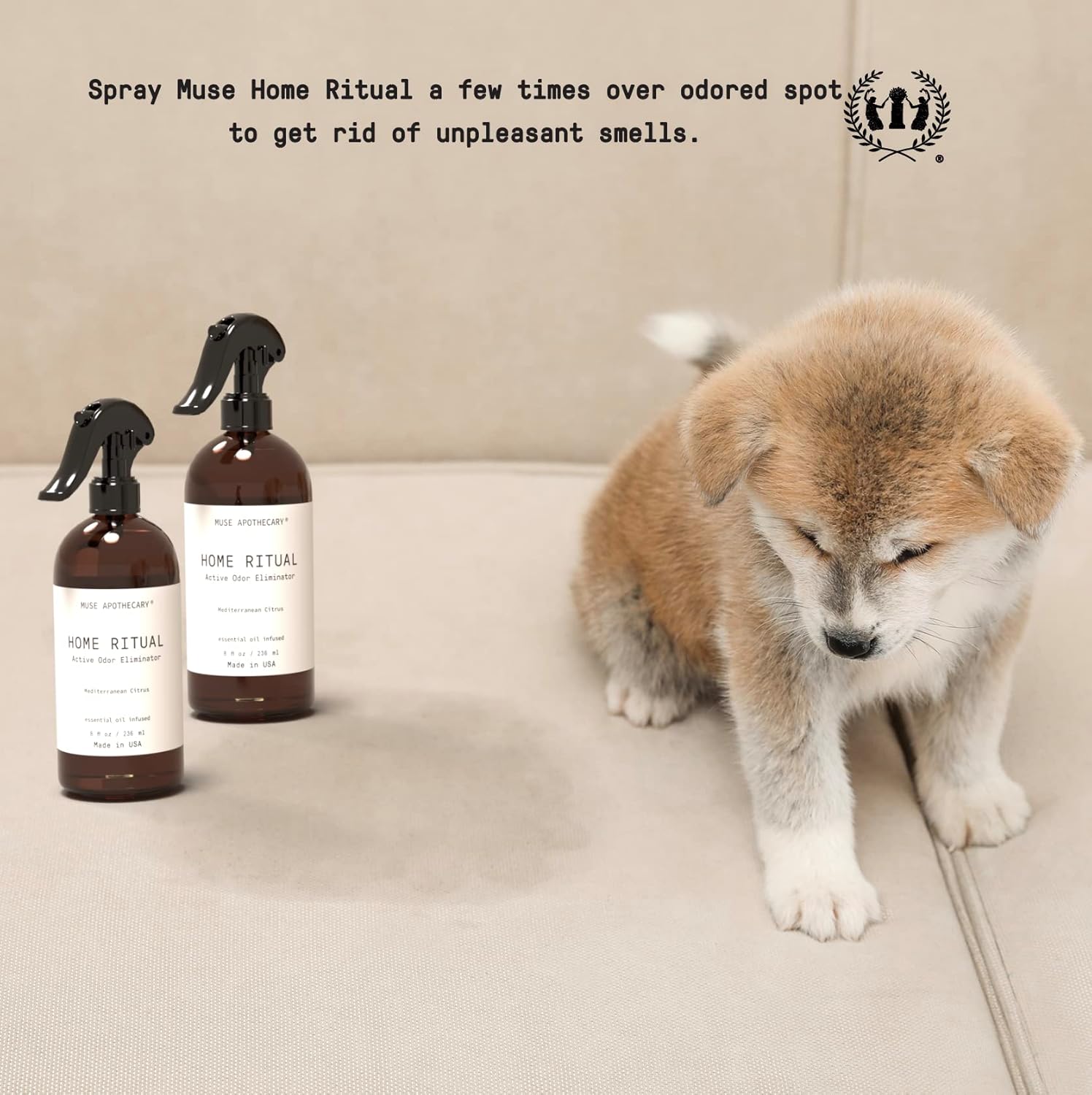 Muse Apothecary Home Ritual – Spray eliminador de olores activo  Eliminador de olores para el hogar  Desodorizador de muebles en aerosol y