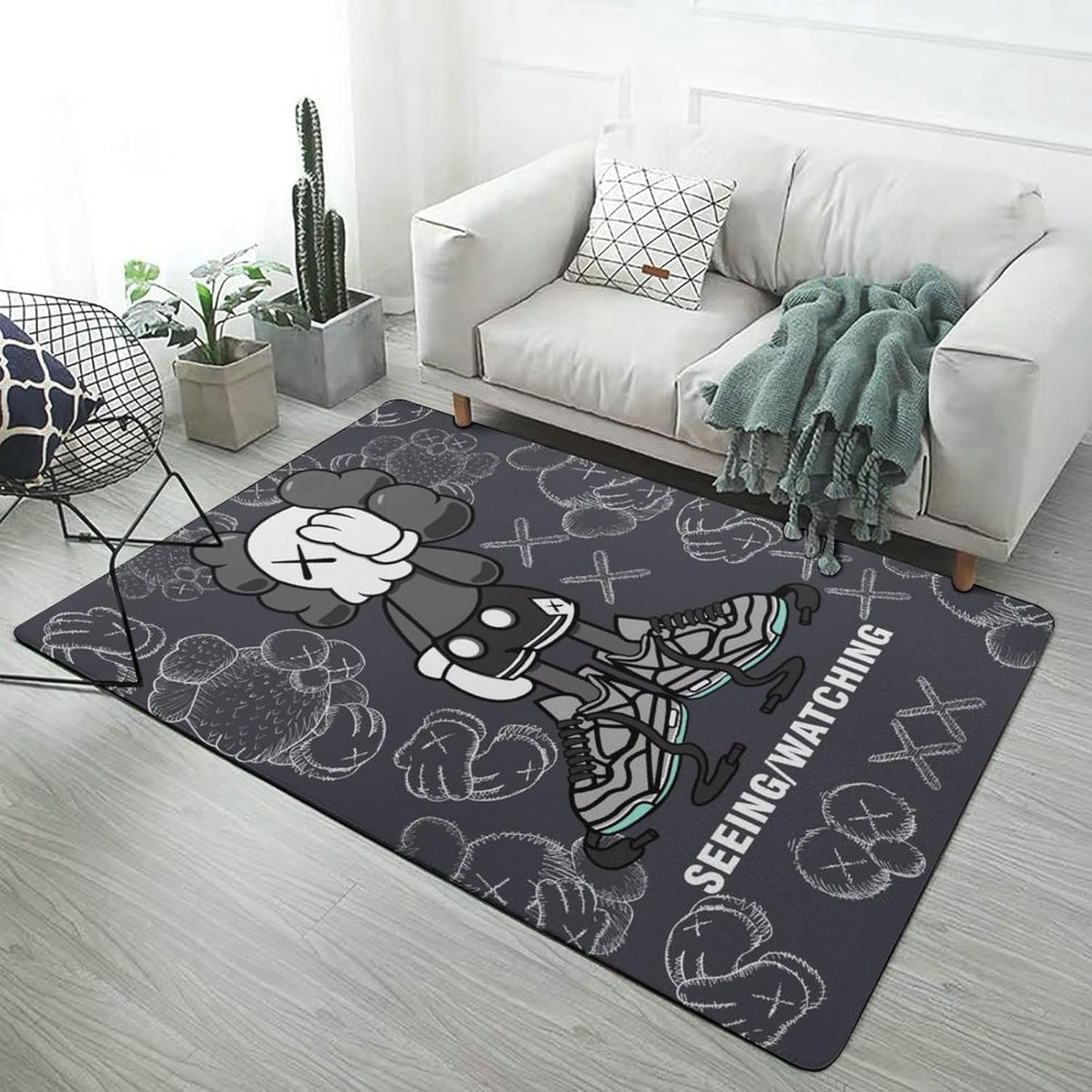 Hypebeast – Alfombra moderna de arte abstracto pop con graffiti, decoración artística para sala de estar, dormitorio, sala de juegos,