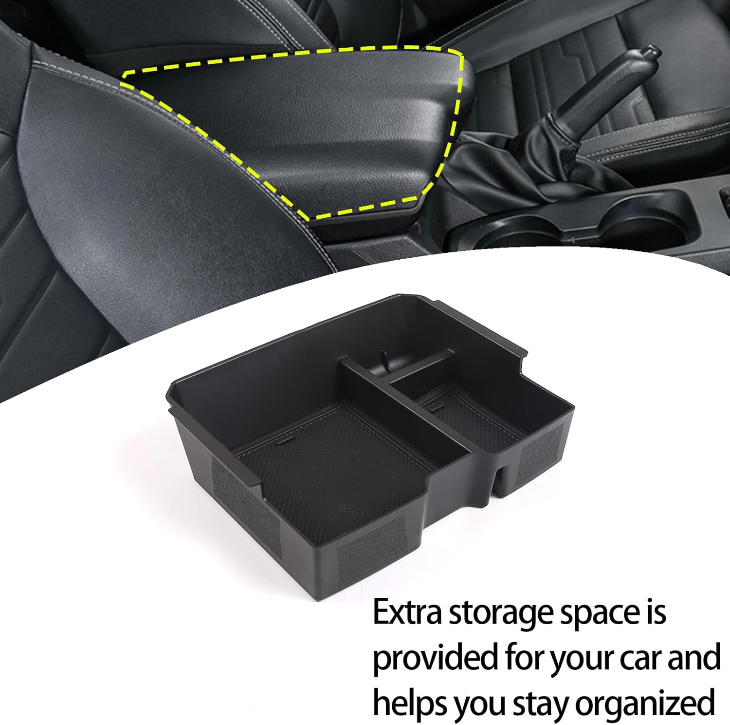 Lcojicep Bandeja de almacenamiento de control central compatible con Ford RangerEverest 2023, bandeja organizadora de consola central, caja de