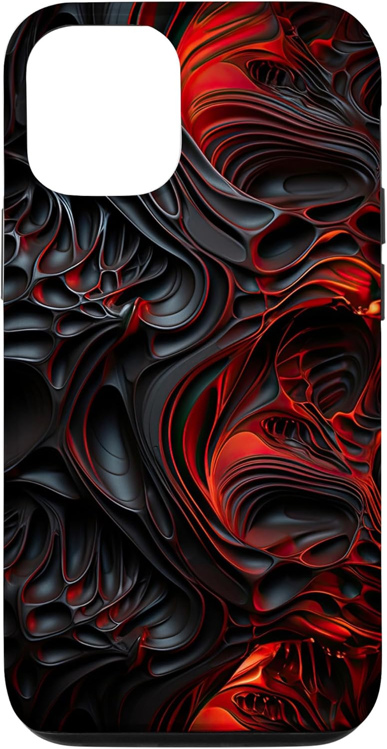 Funda para iPhone 13 Pro Alien Style Pattern Biomecanical Fluid Fractal Spiral Swirl