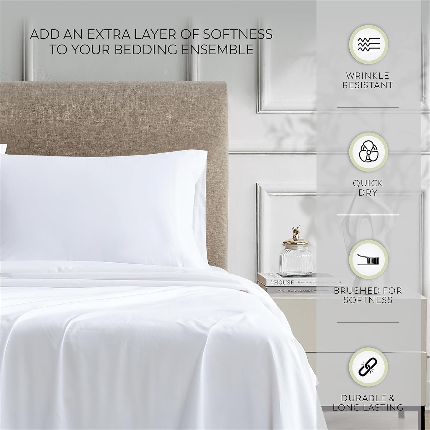Color Sense Sábanas ricas de algodón percal para hotel, sábanas de tamaño Queen con estampado floral rosa, resistentes a las arrugas, cepilladas