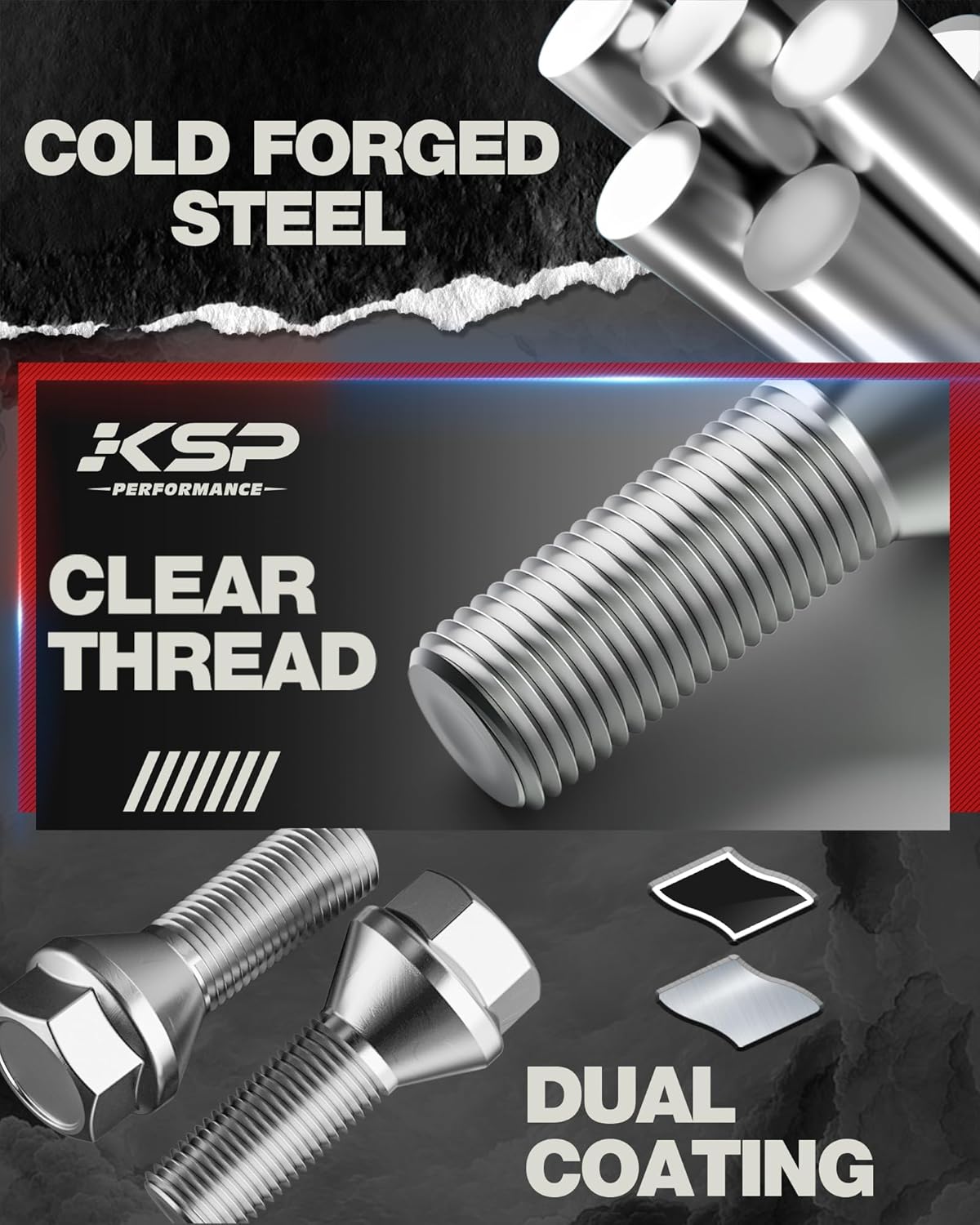 KSP M12x1.25 – Pernos de rueda para ruedas, 20 pernos de rueda extendidos OEMStock para Renegade 2015-2022, brújula 2017-2022, Cherokee 2014-2023,