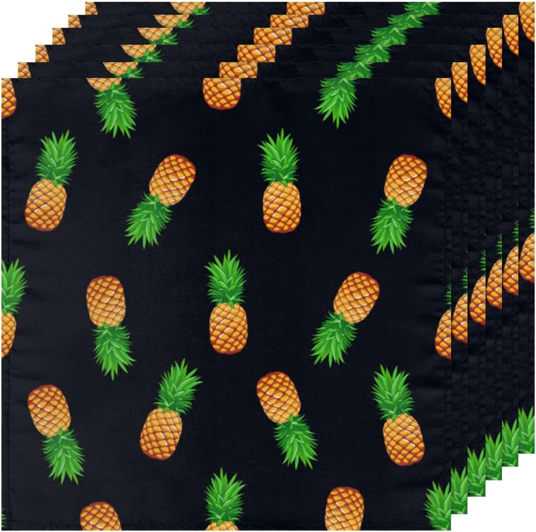 Cloth Napkins Set of 6 Pineapple 20×20 Inch Cloth Napkins Pineapple Pattern Washable Reusable Kitchen Dinner Napkins Table Decor for Wedding,