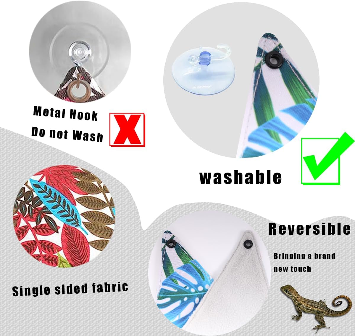 Hábitats de cama de descanso para dragón barbudo, suministros de terrario de escalada para lagarto, leopardo, loros, periquitos, cacatúas, ratas,