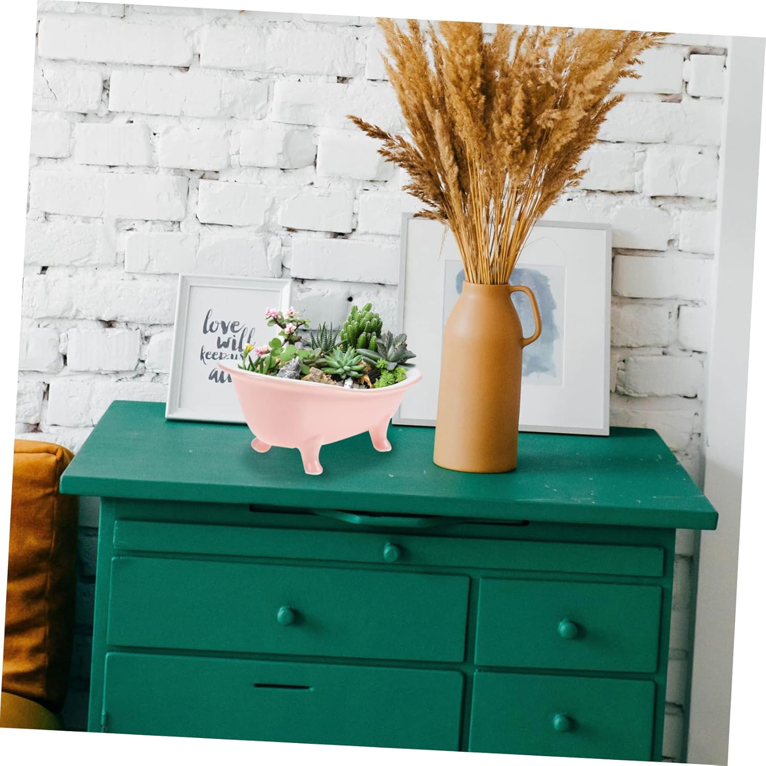Macetas suculentas para plantas de interior, decoración de aparador, maceta de bañera, contenedor de plantación, maceta con patas de garra, maceta