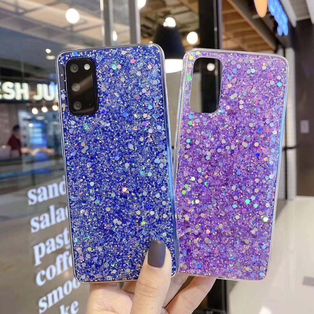 Funda diseñada para Samsung Galaxy S22 Ultra, con purpurina brillante para mujeres y niñas, bonita funda protectora de goma delgada para Galaxy S22
