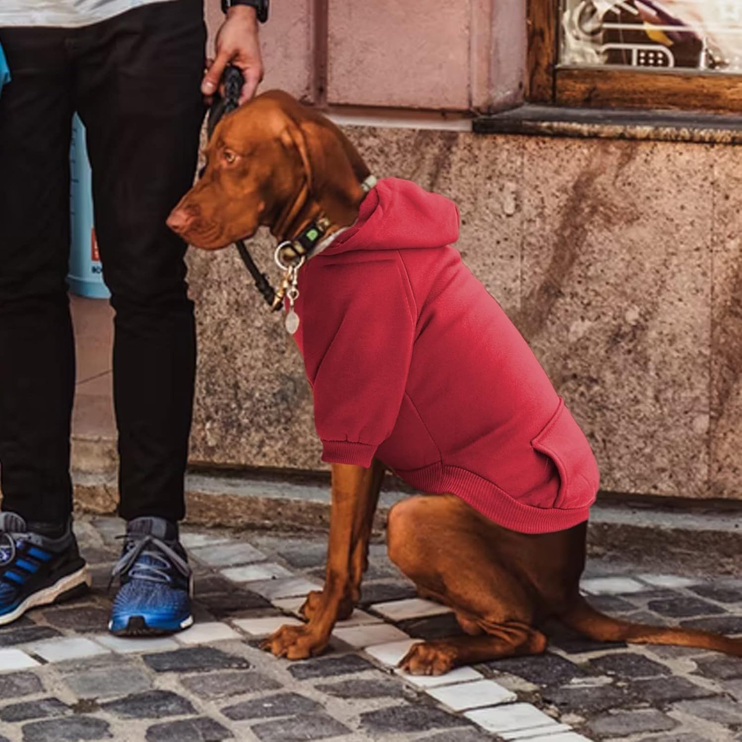 Camiseta con capucha para perro, teñido anudado, suave y cálida, sudadera con capucha para perro pequeño y mediano con bolsillo, chaqueta de forro