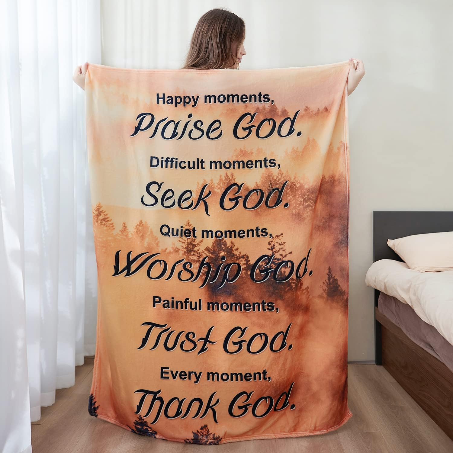 OHDS – Manta de verso bíblico cristiano, manta espiritual curativa, regalo de oración religiosa, manta de forro polar suave de franela para cama