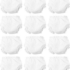 12 pañales para bebé, ropa interior de muñeca americana, ropa interior de muñeca, accesorios para juegos de simulación, color blanco (2.8 x 2.8 x 12 pañales para bebé, ropa interior de muñeca americana, ropa interior de muñeca, accesorios para juegos de simulación, color blanco (2.8 x 2.8 x