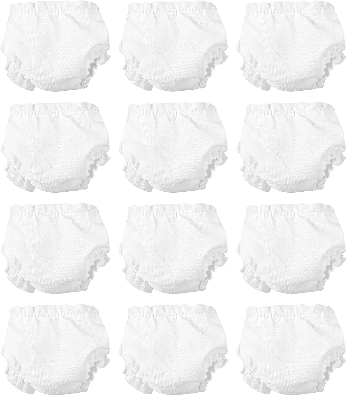 12 pañales para bebé, ropa interior de muñeca americana, ropa interior de muñeca, accesorios para juegos de simulación, color blanco (2.8 x 2.8 x