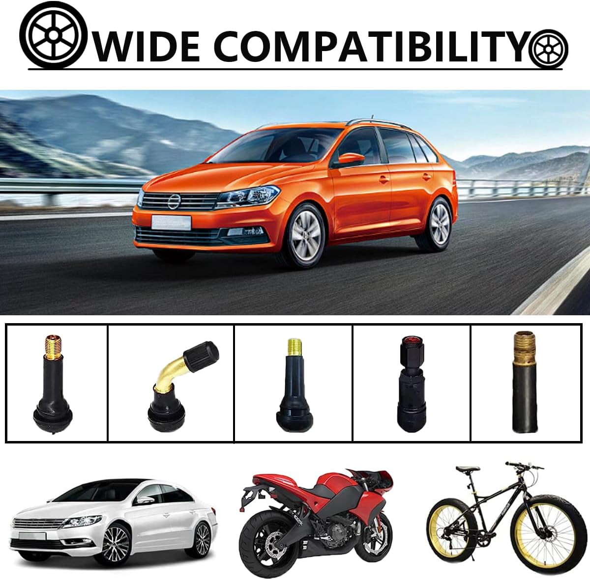 4 tapas de vástago de válvula de neumático de automóvil, hechas a mano, cubiertas de goma con diamantes de imitación, atractivos accesorios